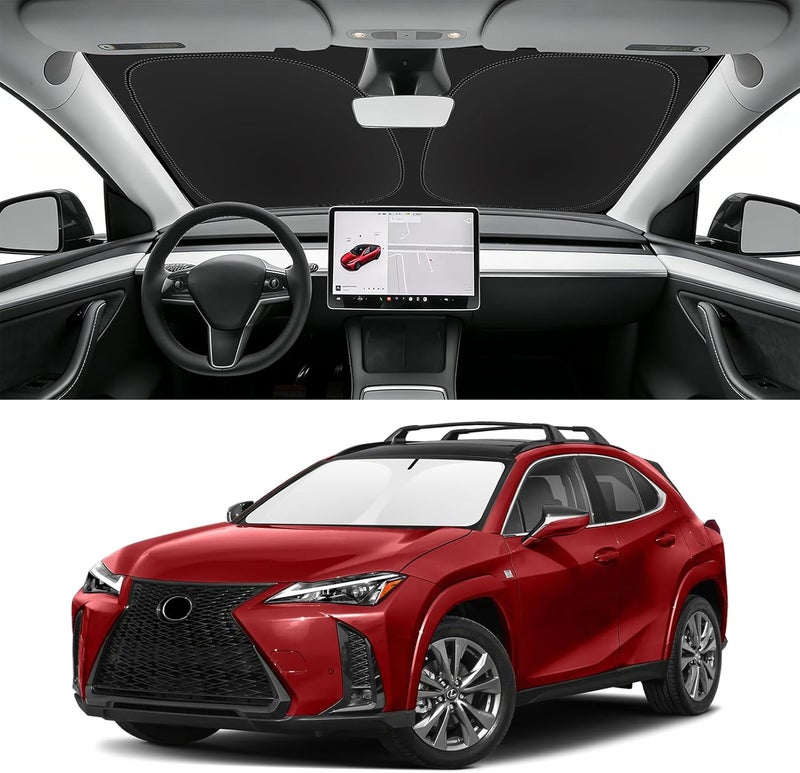 SLOGENTO Custom Fit Windshield Sun Shade for Lexus UX 2019-2026, Blocks UV & Heat, Front Window Sunshade, Easy Fold & Store - Image 1